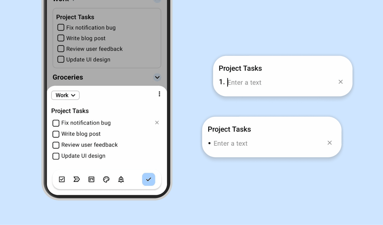 Planndu app screenshot of the new task with a checkbox