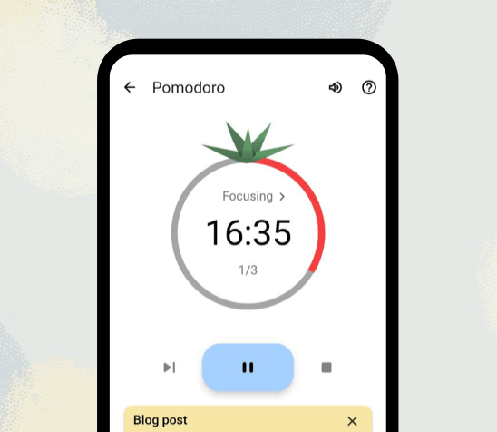 Planndu screnshot of pomodoro focus timer