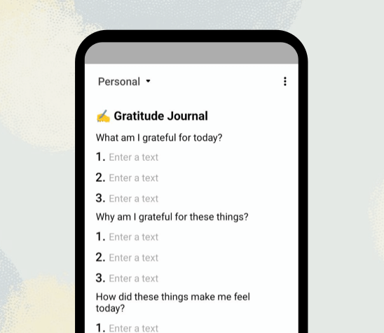 Planndu gratitude journal template