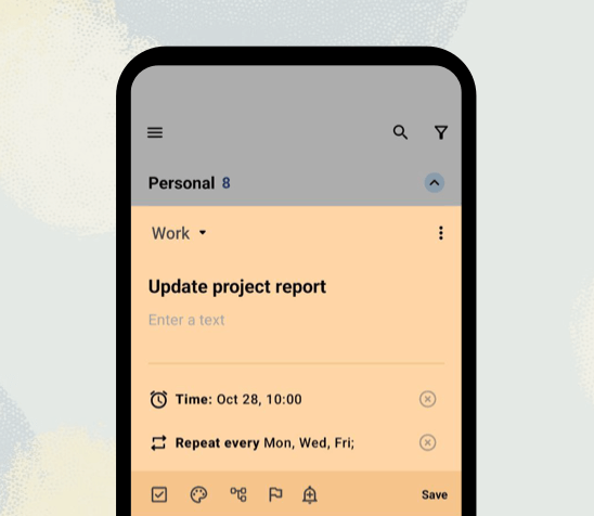 Planndu screnshot of work task