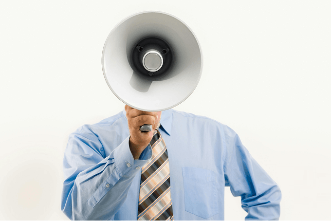 A person holding megaphone
