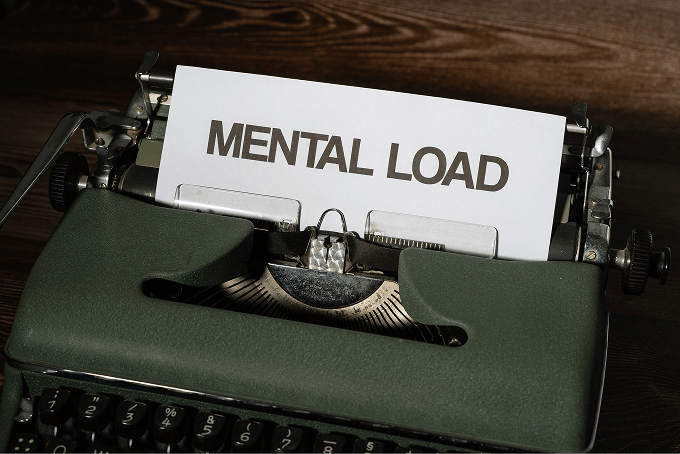 A paper with the words mental load on it
