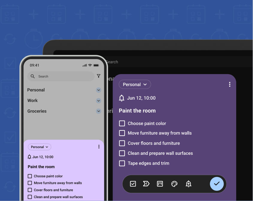 Planndu app screenshots on a phone and tablet