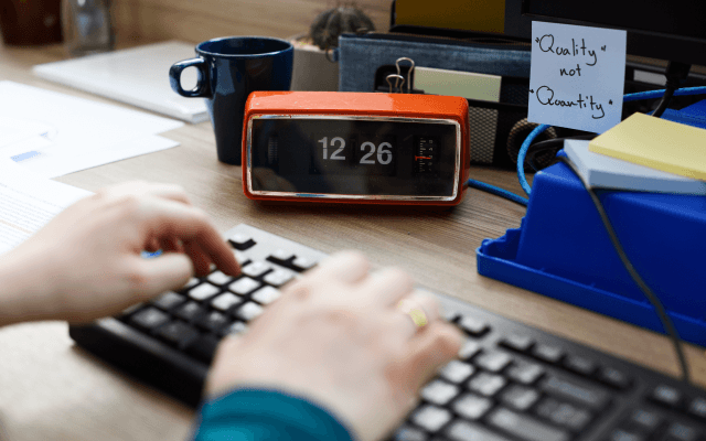 Person working with timer