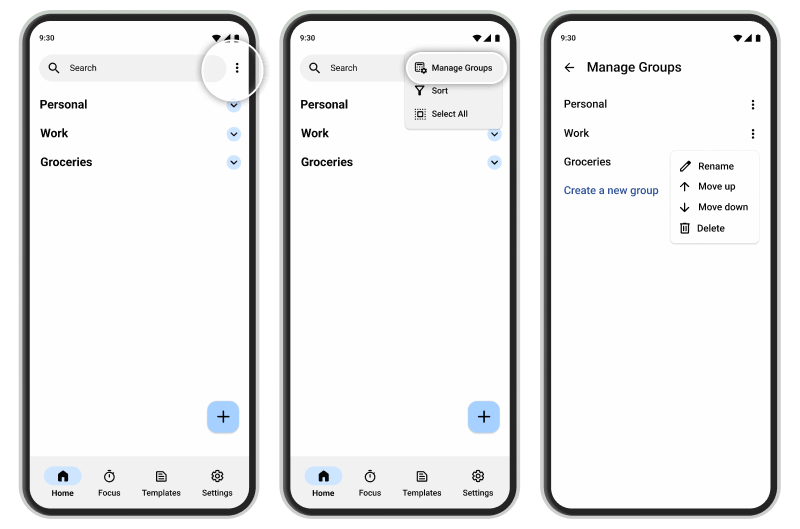 Guide showing how to create groups