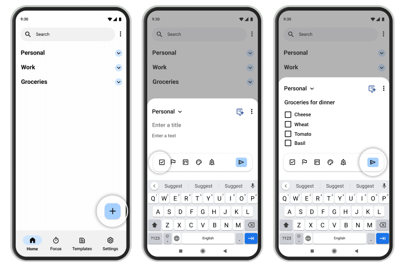 Guide showing how to create a new task