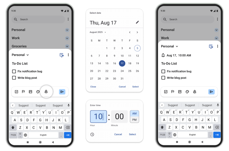 Guide showing how to add a reminder